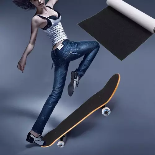 Black Anti Slip adhesive foil for skateboard and snowboard -