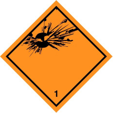 Étiquette PVC Classe 1 pour matières et objets explosifs ADR