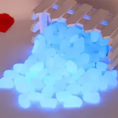 Sassi luminosi di resina fotoluminescente colore Blu Sky per arredo - 50/100 pezzi 2