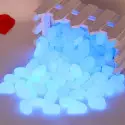 Fluorescent and luminous blue sky resin pebbles glow in the