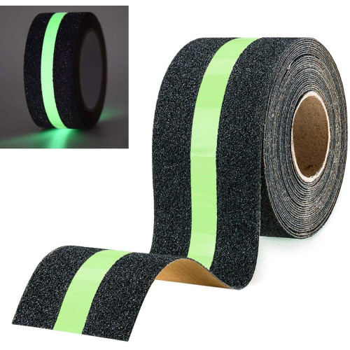 Anti-Rutsch-Klebeband 50 mm schwarz/weiß leuchtenden glühen im