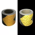 Reflective Yellow and Black chevron hazard warning prismatic