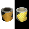 Reflective Yellow and Black chevron hazard warning prismatic