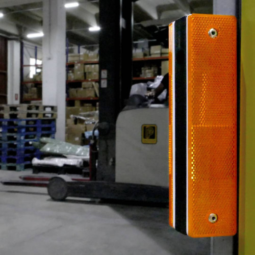 Riflettore Catarifrangente arancione da parete doppia in