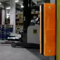 Refletor laranja de advertencia para parede em plástica preta -