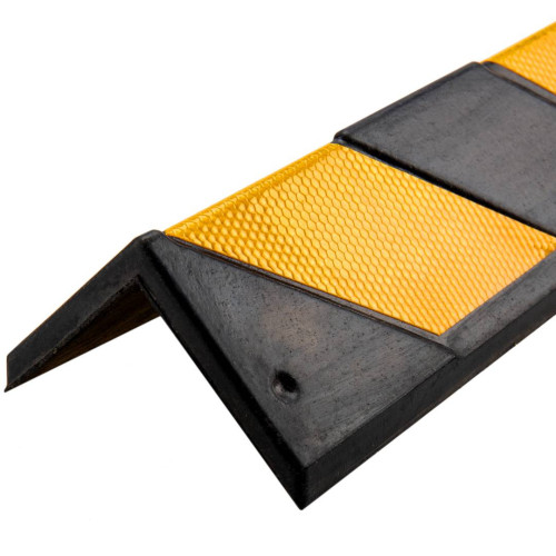 Black and yellow Chevron reflective rubber corner protector