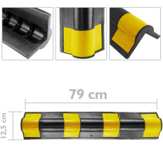 Black and yellow Chevron reflective rubber corner protector for 2