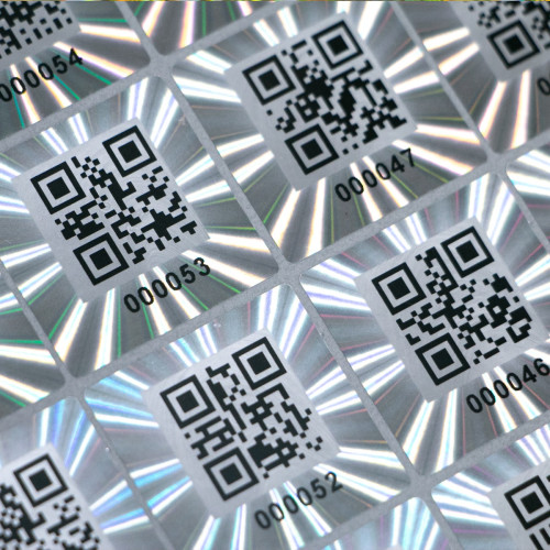 108 Adhesive labels hologram seals of guarantee and safety QR