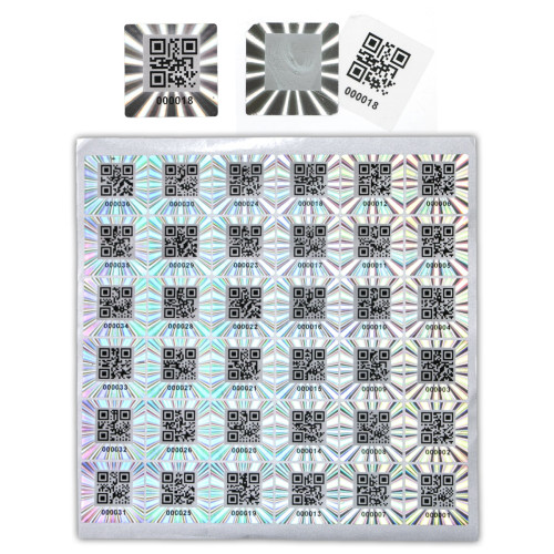 108 Adhesive labels hologram seals of guarantee and safety QR