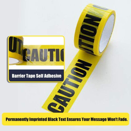 Cinta adhesiva de señalización amarillo/negro con texto