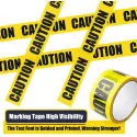 Warning tape yellow/black with "CAUTION" text for construction