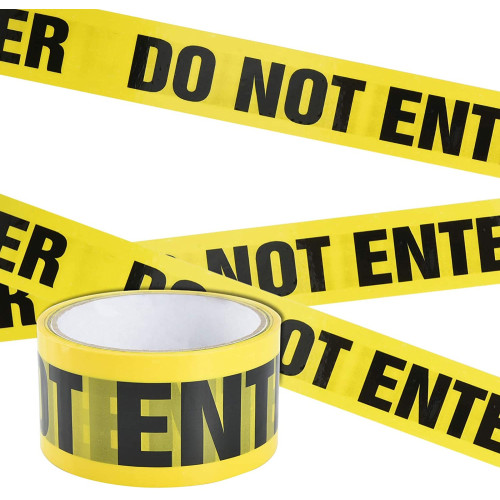Yellow / black warning tape construction sites with "DO NOT