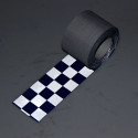 Reflexband blau / silber kariert zum Aufnähen 50mm x 2 MT