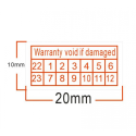 100 Adhesive anti-tampering labels - 10x20mm