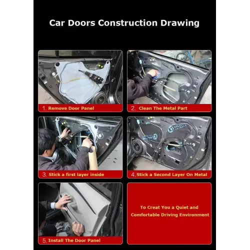 4 hojas paneles 3 en 1 antivibración insonorizantes para coche