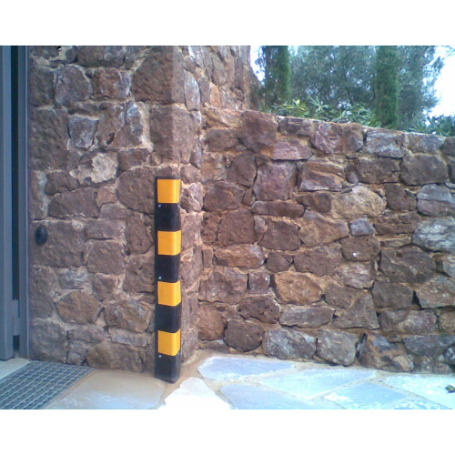 Black and yellow Chevron reflective rubber corner protector for