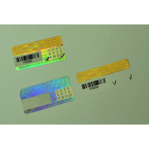 100 etiquetas adhesivas garantizan el sello con ID de serie