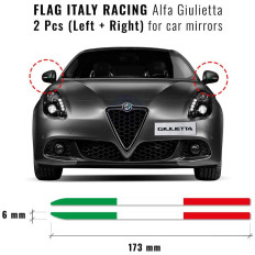 Bandes adhésives tricolores Italie pour rétroviseurs Alfa Romeo