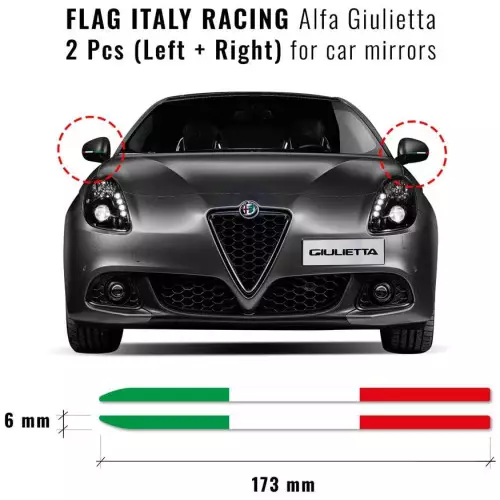 Stripes Strisce Adesive Tricolore Italia per Specchietti Alfa