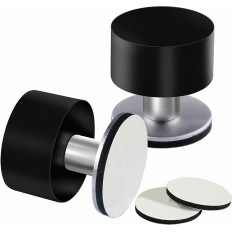 Door stopper, floor mount in stainless steel with anti-scratch