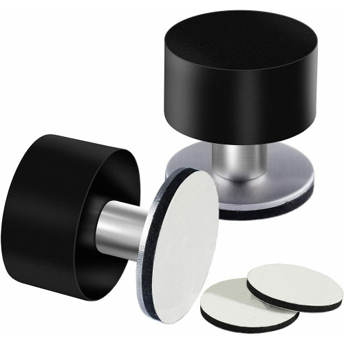 Door stopper, floor mount in stainless steel with anti-scratch
