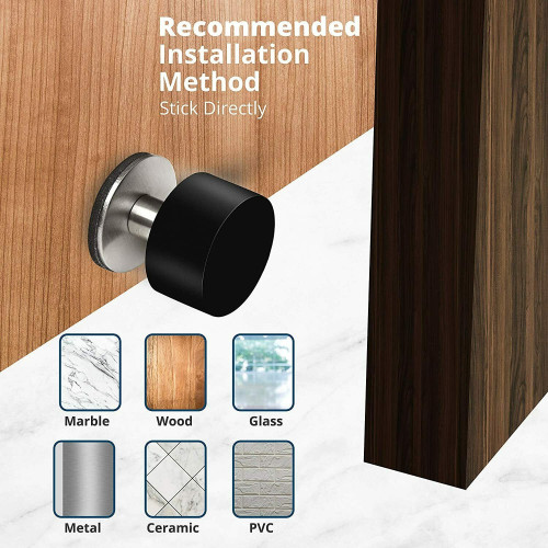 Door stopper, floor mount in stainless steel with anti-scratch