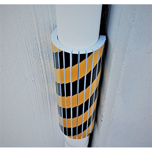 Flexible adhesive shock bumpers with notches for round walls in