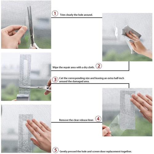 Nastro Patch Ripara Zanzariere Adesivo Telato con Tessuto Fibra