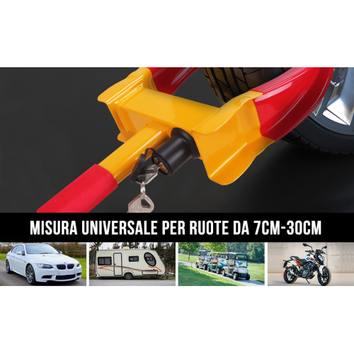 Ganascia blocca ruota antifurto morsa per serraggio ruota