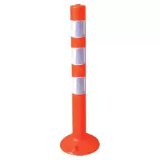 Poste de cono reflectante de plástico naranja para señalización