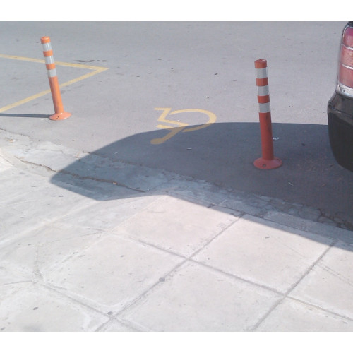 Palo cono rifrangente per segnalazione in plastica arancione