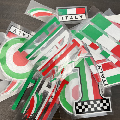 Italy Flag Stickers Various Models Reflective Best Price, shop