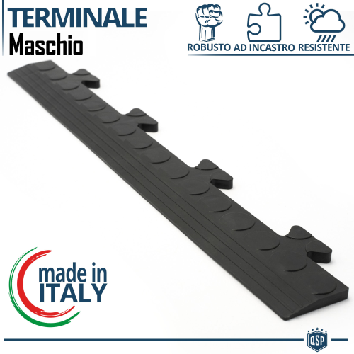 Goulotte mâle/femelle noir pour sol "à bulles" également pour