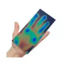 Liquid crystal thermochromic adhesive sheet that changes color