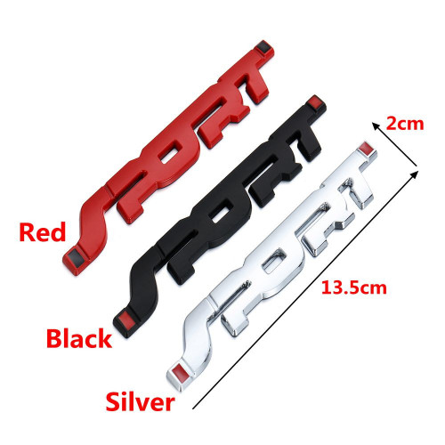 Placa adhesiva escrita "SPORT" en relieve metálico 3D Mejor