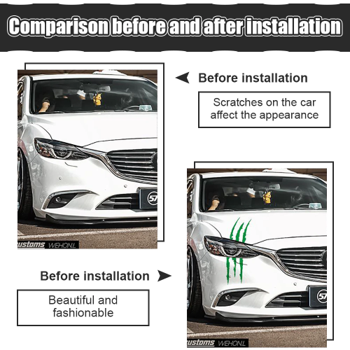 High visibility "claw" reflective stickers kit for car lights