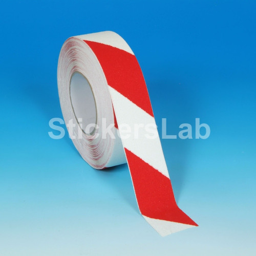 Fita adesiva antiderrapante vermelha e branc para escadas e