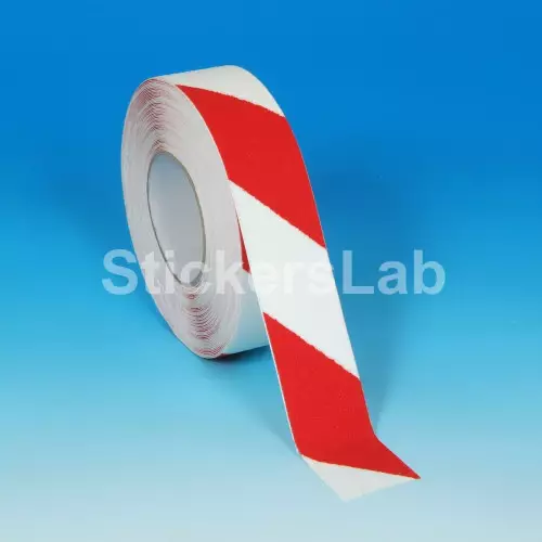Red and White Anti Slip adhesive tape for stairs and floors -