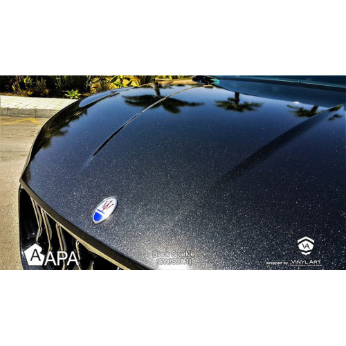 Película adesiva preta perolada brilhante APA made in Italy