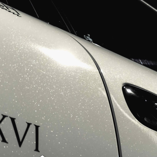 APA glossy pearlescent white adhesive film made in Italy car