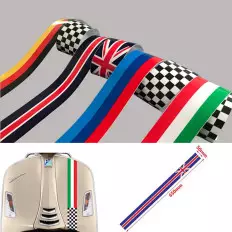 Adesivo refletivo bandeira italiana e xadrez para moto Piaggio 2