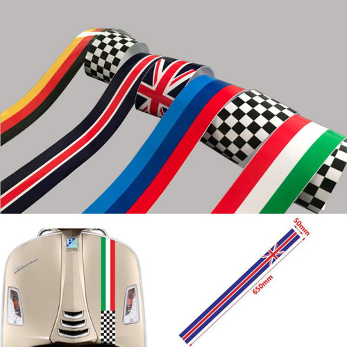 Adesivo refletivo bandeira italiana e xadrez para moto Piaggio