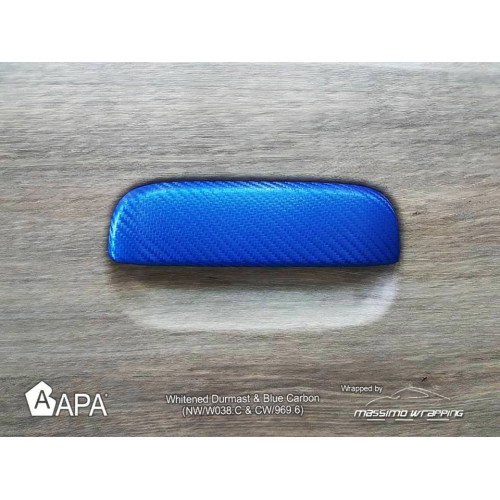 Película adhesiva 3D efecto carbono azul APA made in Italy car