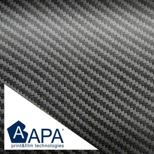 Película adhesiva 3D efecto carbono plateado APA made in Italy