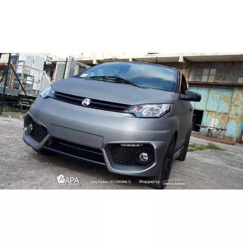 APA 3D silberne Carbonoptik Klebefolie made in Italy Car