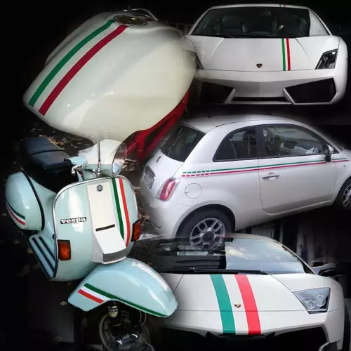Faixa adesiva refletiva da Bandeira italiana para lambreta