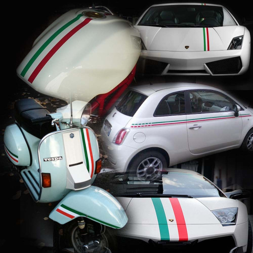 Reflective Italian flag vinyl adhesive band for car and