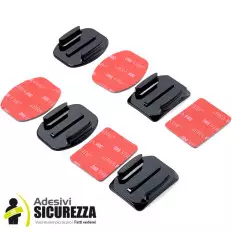 KIT 4 Pezzi Supporti curvi & piatti con Basi 3M ™ adesivi per