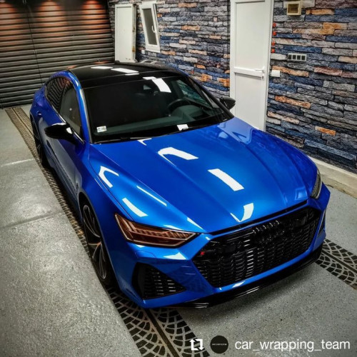 Película adhesiva metálica brillante azul candy APA made in