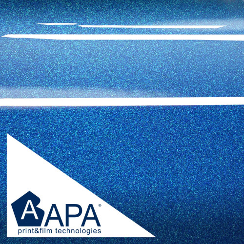 Película adhesiva metálica brillante azul candy APA made in